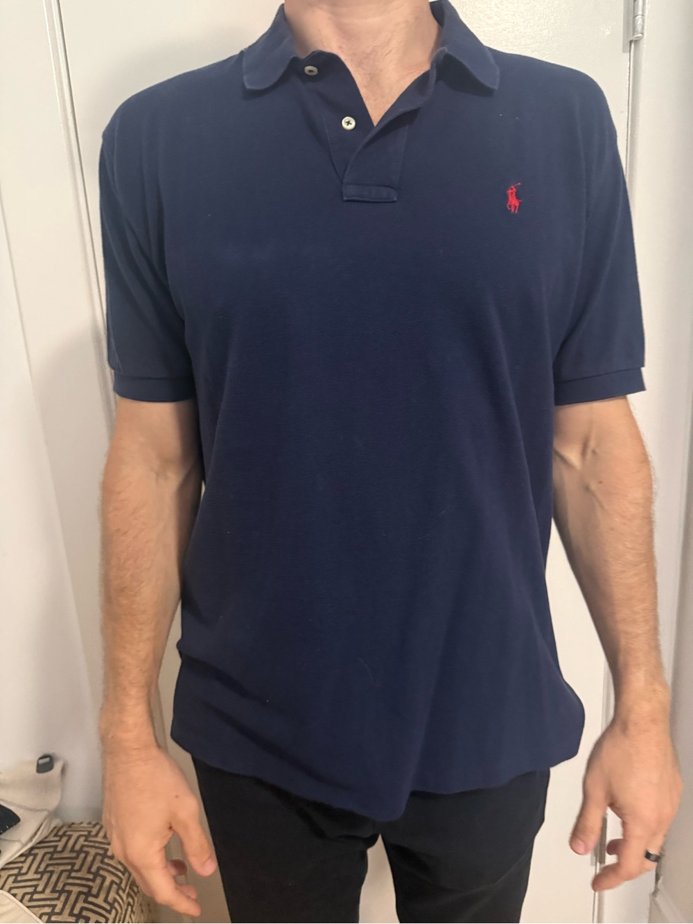 Ralph Lauren Navy Polo with Red Pony Logo